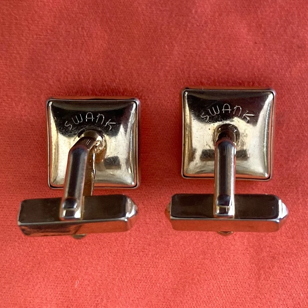 1954 Swank Gold & Red stone Cuff-Links